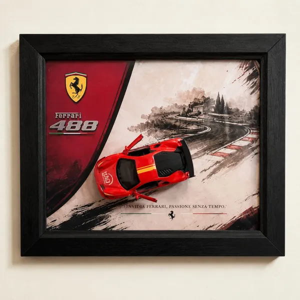 Ferrari_488_3D_Car_Photo_Frame