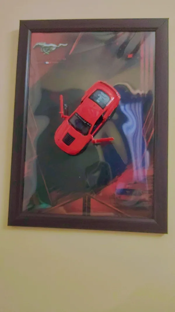 Wood_Automotive_Ford_Mustang_Red_3D_Car_Photo_Frame
