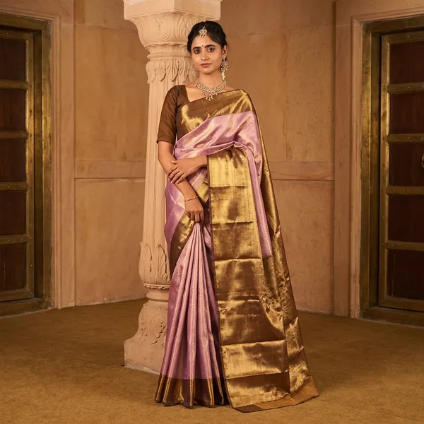 Pink_Gold_Semi_Kanjivaram_Powerloom_Traditional_Saree_For_Women
