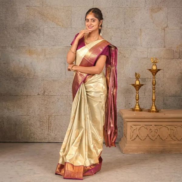 Cream_Semi_Kanjivaram_Powerloom_Traditional_Saree_For_Women