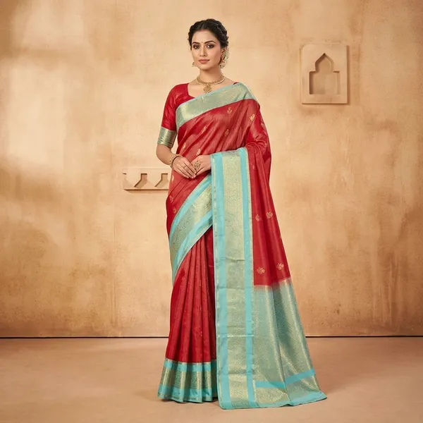 Red_Semi_Kanjivaram_Powerloom_Woven_Traditional_Saree_For_Women