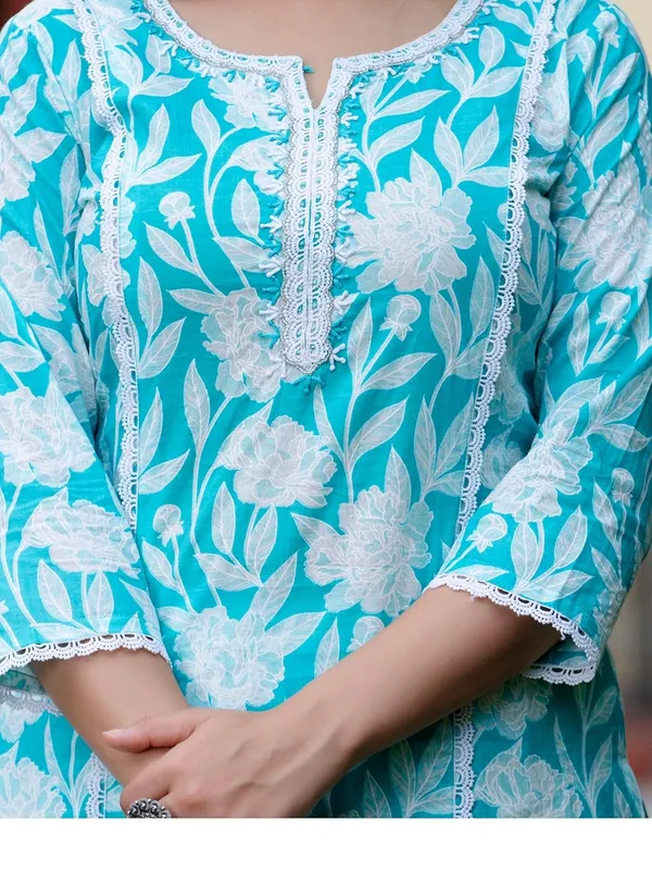 Printed_V_Neck_Kurta_With_Trousers_And_Dupatta_Set