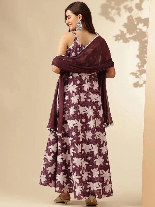 Pure_Cotton_Square_Neck_Sleeveless_Anarkali_Kurta_With_Dupatta