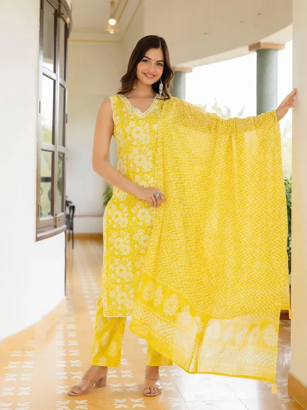 Pure_Cotton_Aari_Work_Kurta_Set_With_Trousers_And_Dupatta