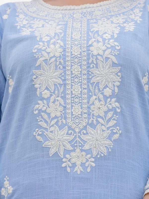 Pure_Cotton_Kurta_With_Trousers_And_Dupatta_Set_For_Women