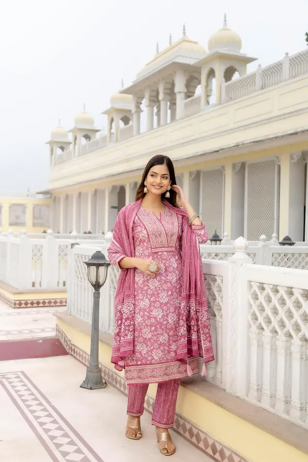 Cotton_Kurta_With_Trousers_And_Dupatta_Set_For_Women