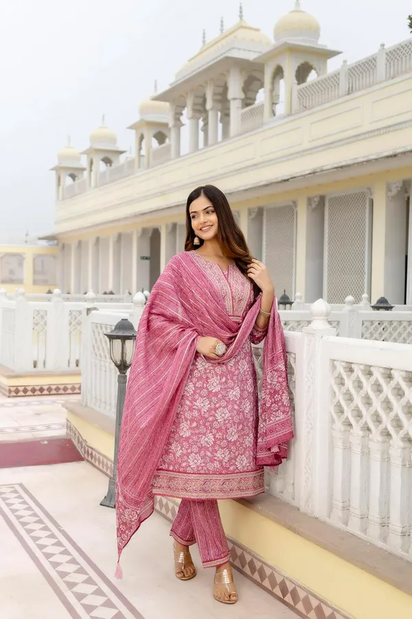 Cotton_Kurta_With_Trousers_And_Dupatta_Set_For_Women