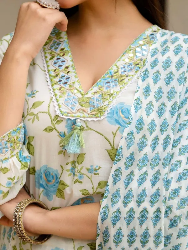Pure_Cotton_Kurta_With_Trousers_And_Dupatta_Set_For_Women