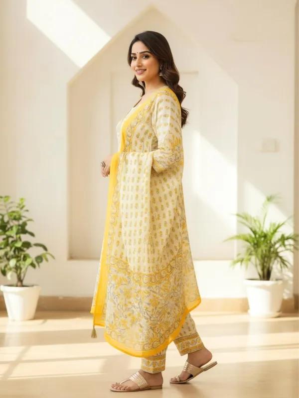 Cotton_Kurta_With_Trousers_And_Dupatta_Set_For_Women