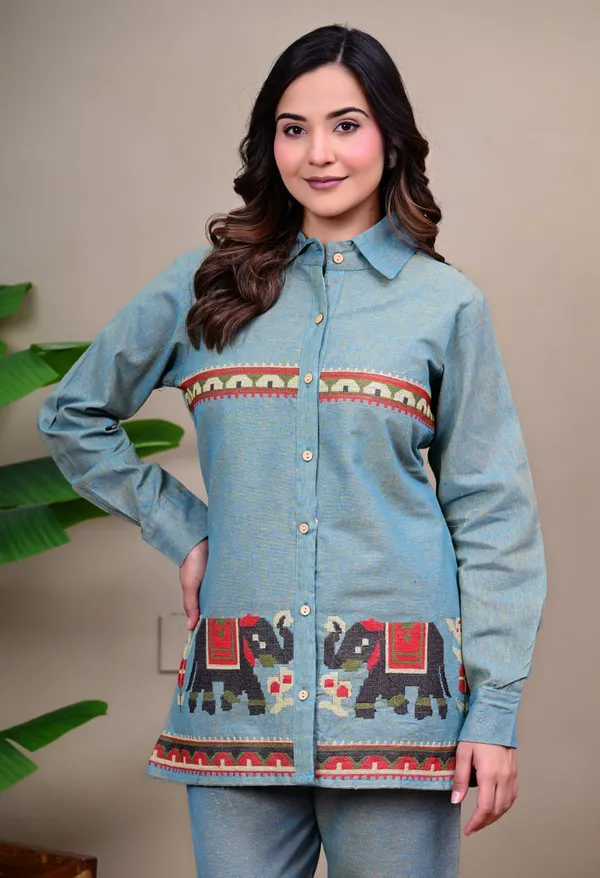 Green_Slub_Cotton_Relaxed_Co-Ord_Set_For_Women