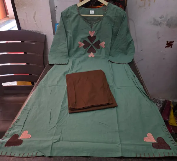 Green_Cotton_Relaxed_Kurta_Set_For_Women