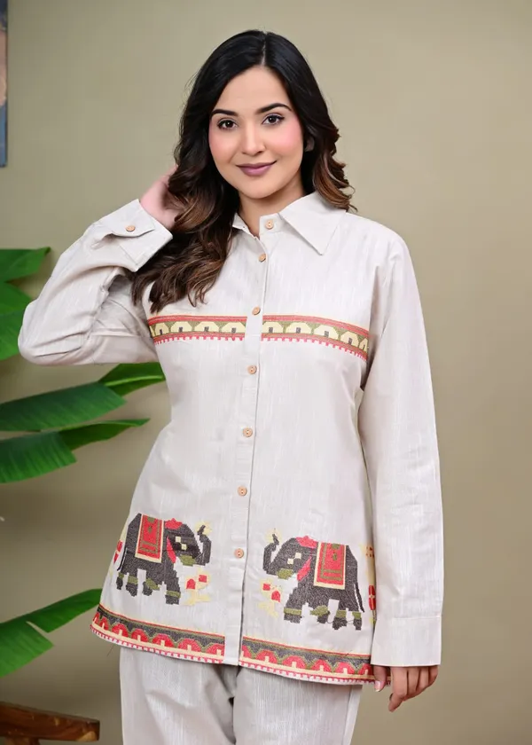 White_Slub_Cotton_Ethnic_Print_Co-Ord_Set_For_Women