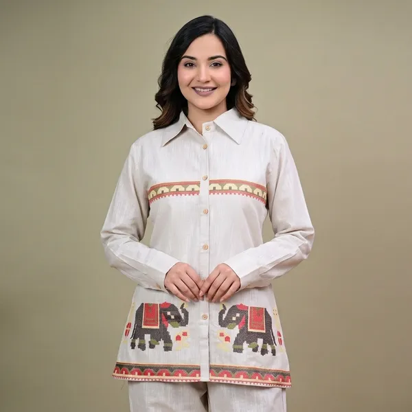 White_Slub_Cotton_Ethnic_Print_Co-Ord_Set_For_Women