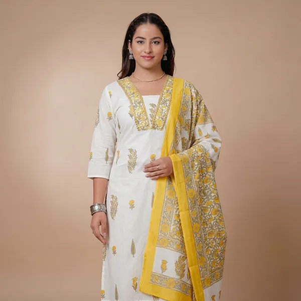 White_Pure_Cotton_Embroidered_Straight_Kurta_Set_For_Women