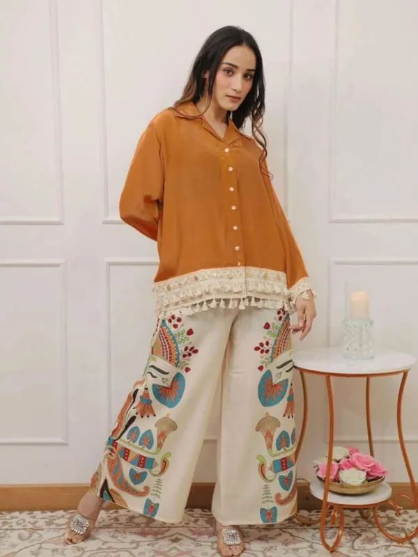 Brown_Cotton_Wide-Leg_Co-Ord_Set_For_Women