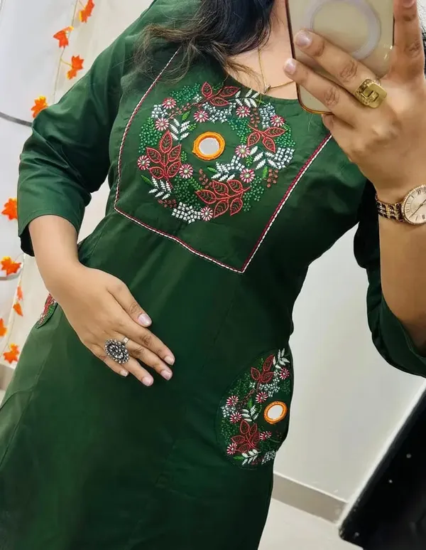 Green_Cotton_Flex_Embroidered_Kurta_Set_For_Women