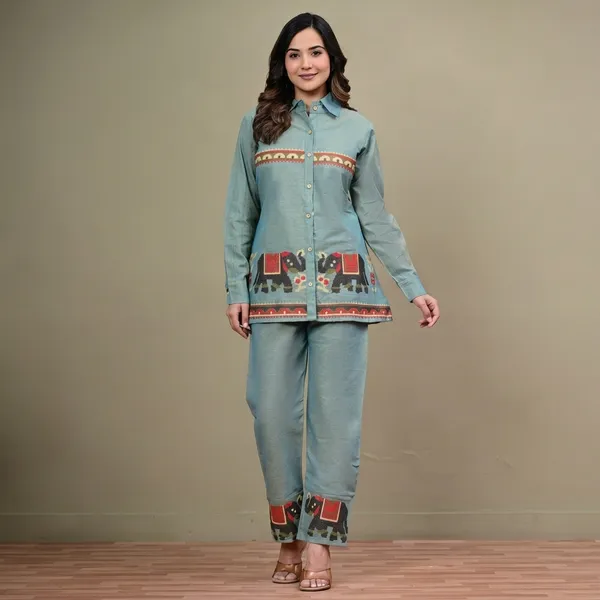 Green_Slub_Cotton_Relaxed_Co-Ord_Set_For_Women