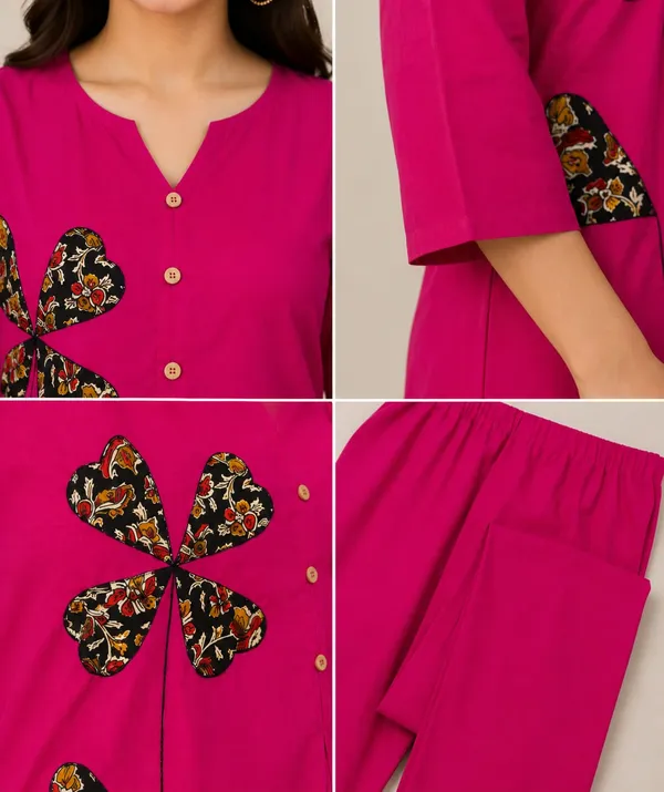 Pink_Cotton_A-Line_Butterfly_Embroidered_Kurta_Set_For_Women
