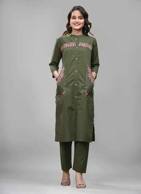 Green_Cotton_Straight_Embroidered_Kurta_Set_For_Women