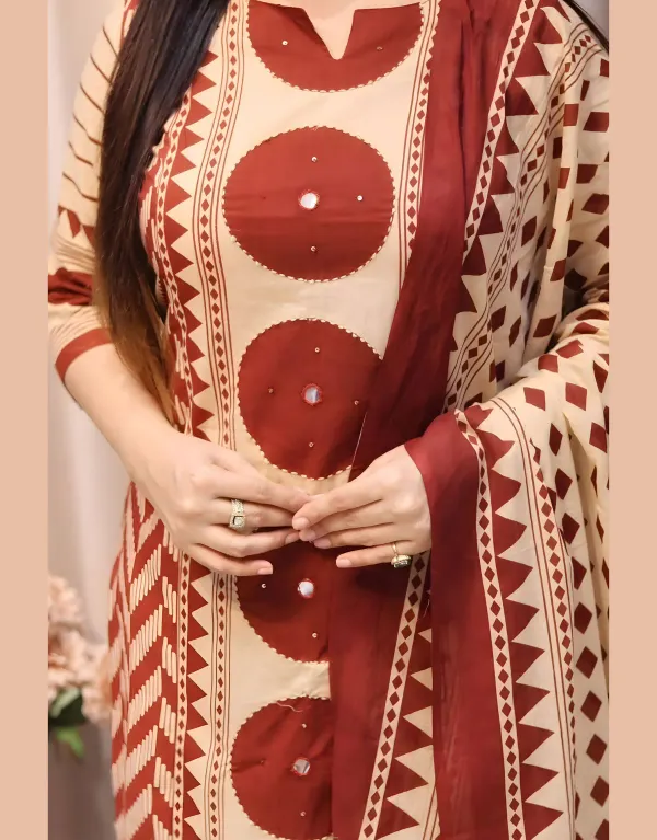 Maroon_Pure_Cotton_Straight_Kurta_Set_For_Women
