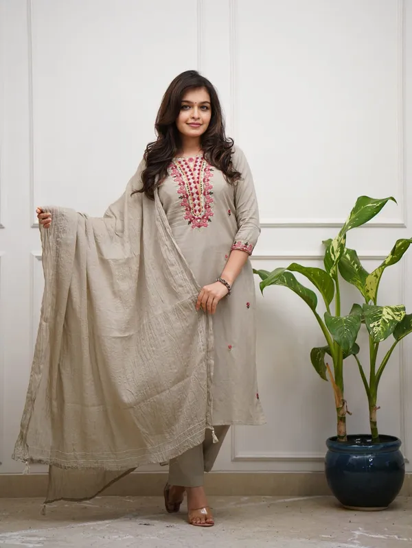 Grey_Pure_Cotton_Straight_Kurta_Set_For_Women