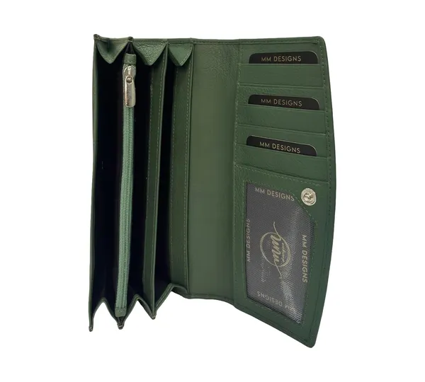 Green_Leather_Rfid_Purse_Wallet_With_Card_Slots