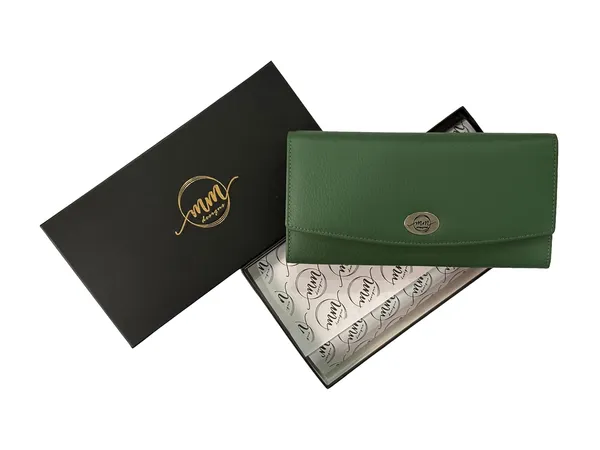 Green_Leather_Rfid_Purse_Wallet_With_Card_Slots