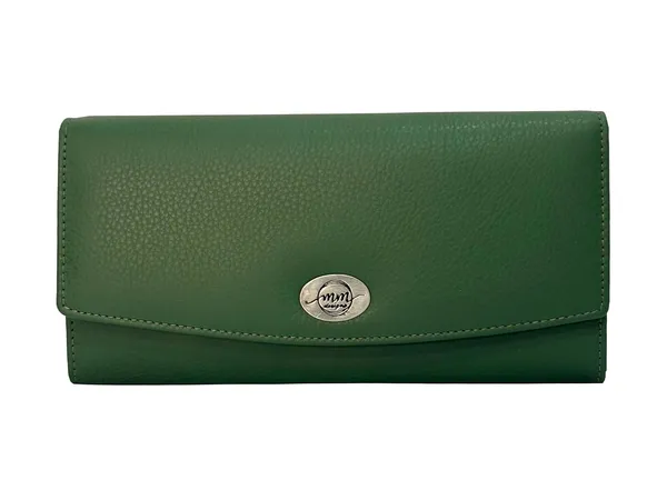 Green_Leather_Rfid_Purse_Wallet_With_Card_Slots