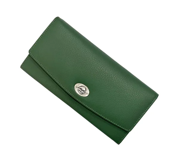 Green_Leather_Rfid_Purse_Wallet_With_Card_Slots