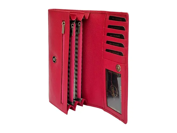 Hot_Pink_Leather_Purse_Wallet_For_Women