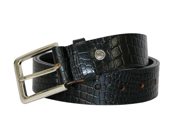 Black_Leather_Crocodile_Texture_Belt_For_Men