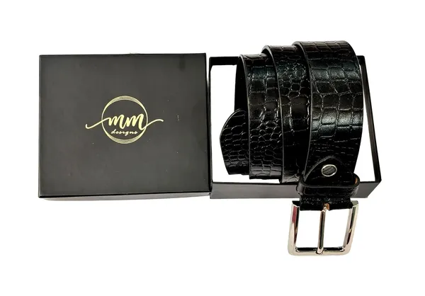Black_Leather_Crocodile_Texture_Belt_For_Men