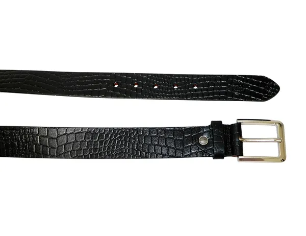 Black_Leather_Crocodile_Texture_Belt_For_Men