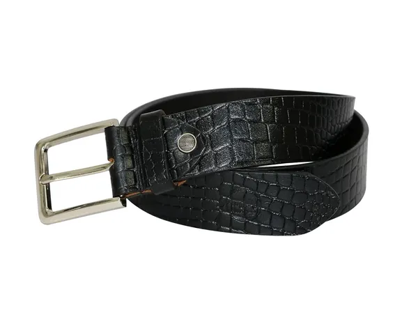 Black_Leather_Crocodile_Texture_Belt_For_Men