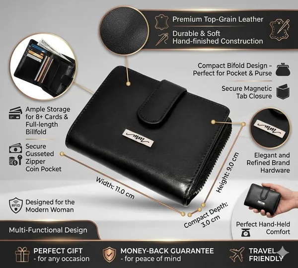 Black_Leather_Zipper_Wallet_For_Women