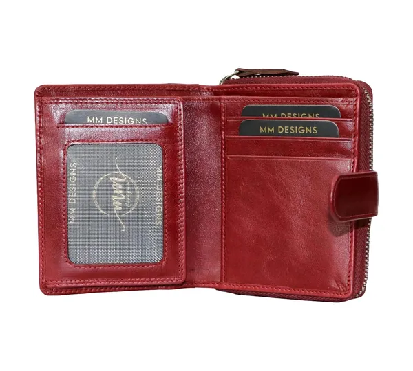 Wine_Red_Leather_Zipper_Wallet_For_Women