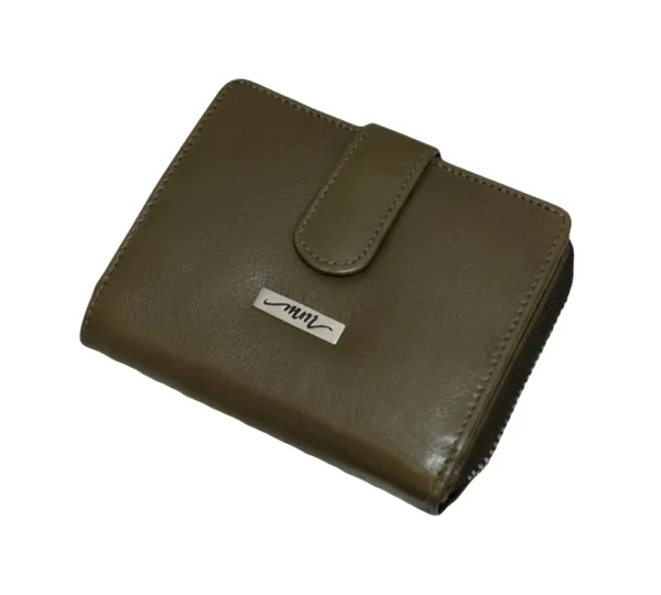 Olive_Green_Leather_Zipper_Wallet_For_Women