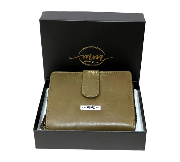 Olive_Green_Leather_Zipper_Wallet_For_Women