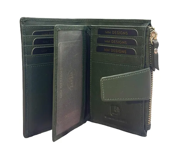 Dark_Green_Leather_Bifold_Wallet_For_Women