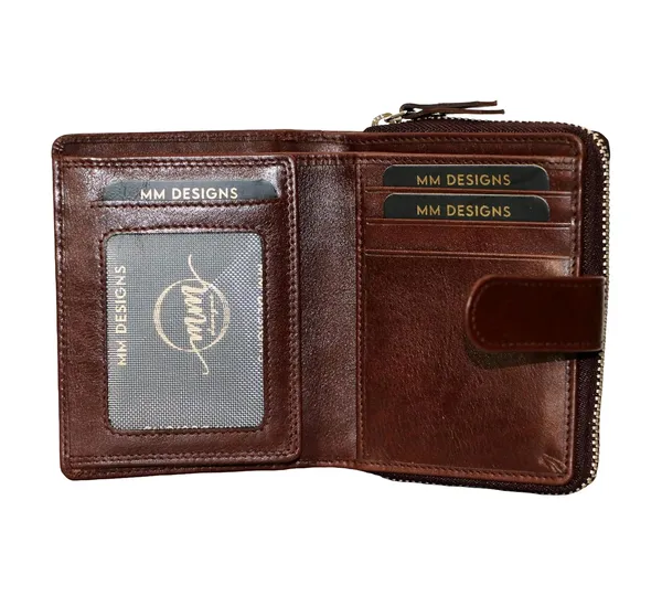 Brown_Leather_Zipper_Wallet_For_Women