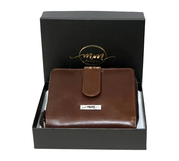 Brown_Leather_Zipper_Wallet_For_Women