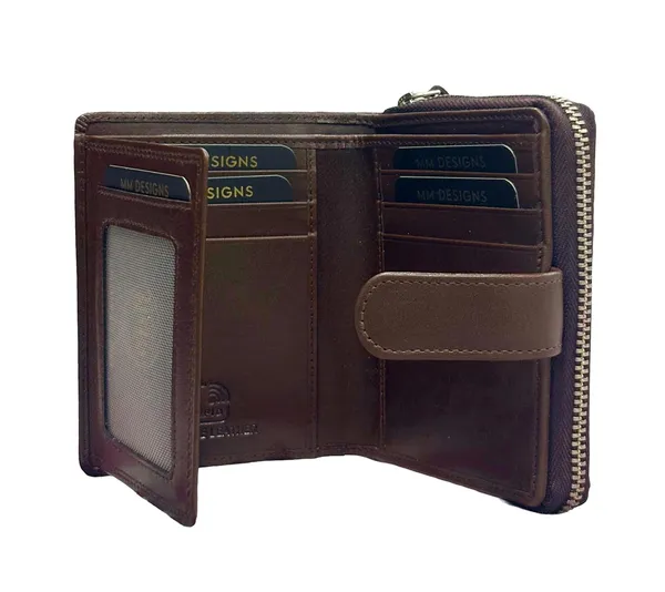 Brown_Leather_Zipper_Wallet_For_Women