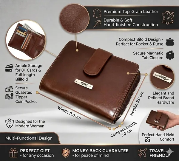 Brown_Leather_Zipper_Wallet_For_Women