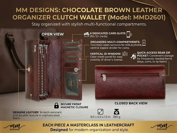 Choco_Brown_Leather_Clutch_Wallet_For_Women
