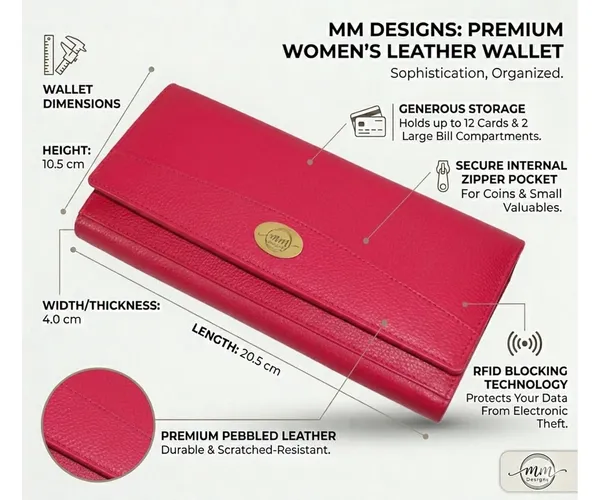 Pink_Leather_Clutch_Wallet_For_Women