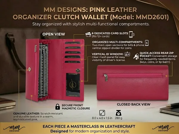 Pink_Leather_Clutch_Wallet_For_Women