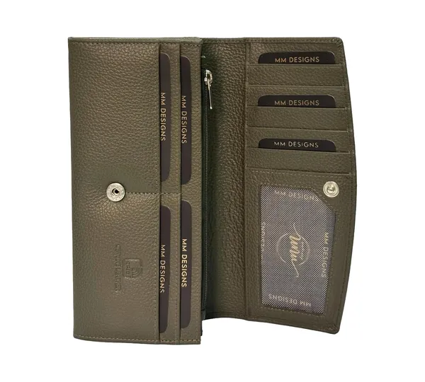 Olive_Green_Leather_Rfid_Purse_Wallet