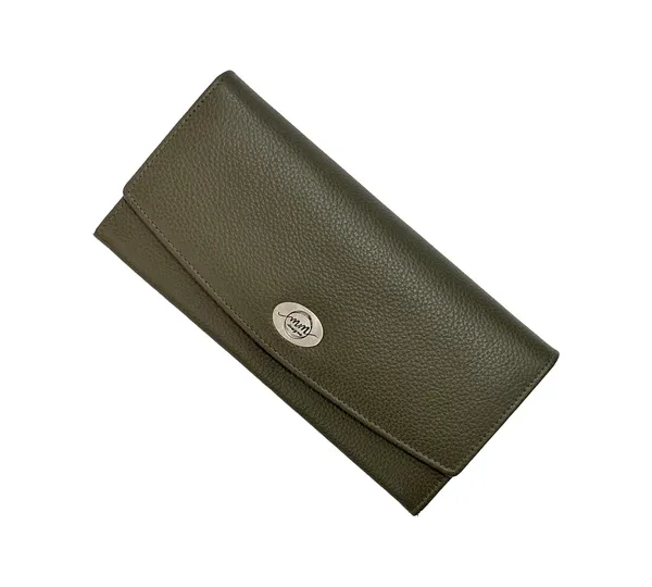 Olive_Green_Leather_Rfid_Purse_Wallet