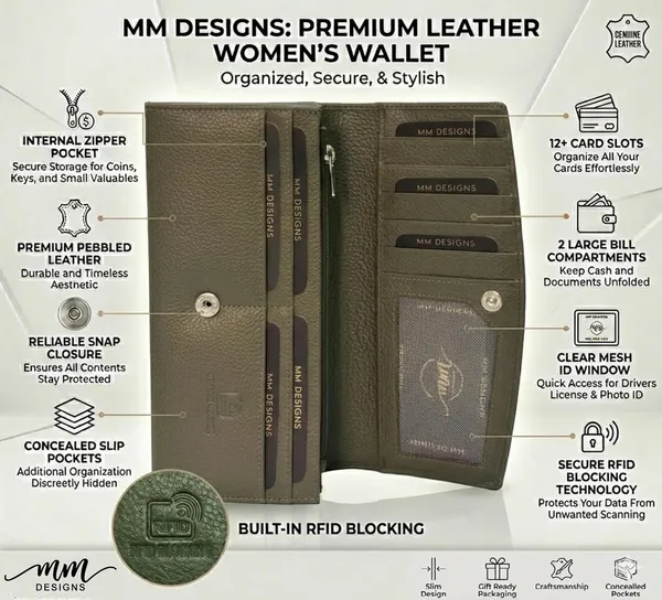 Olive_Green_Leather_Rfid_Purse_Wallet