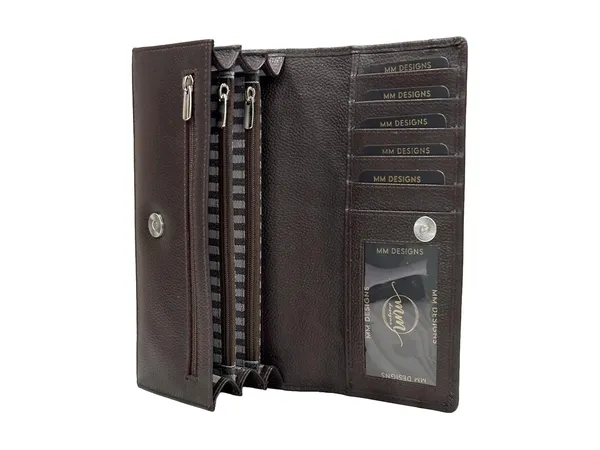 Dark_Brown_Leather_Long_Purse_Wallet_For_Women